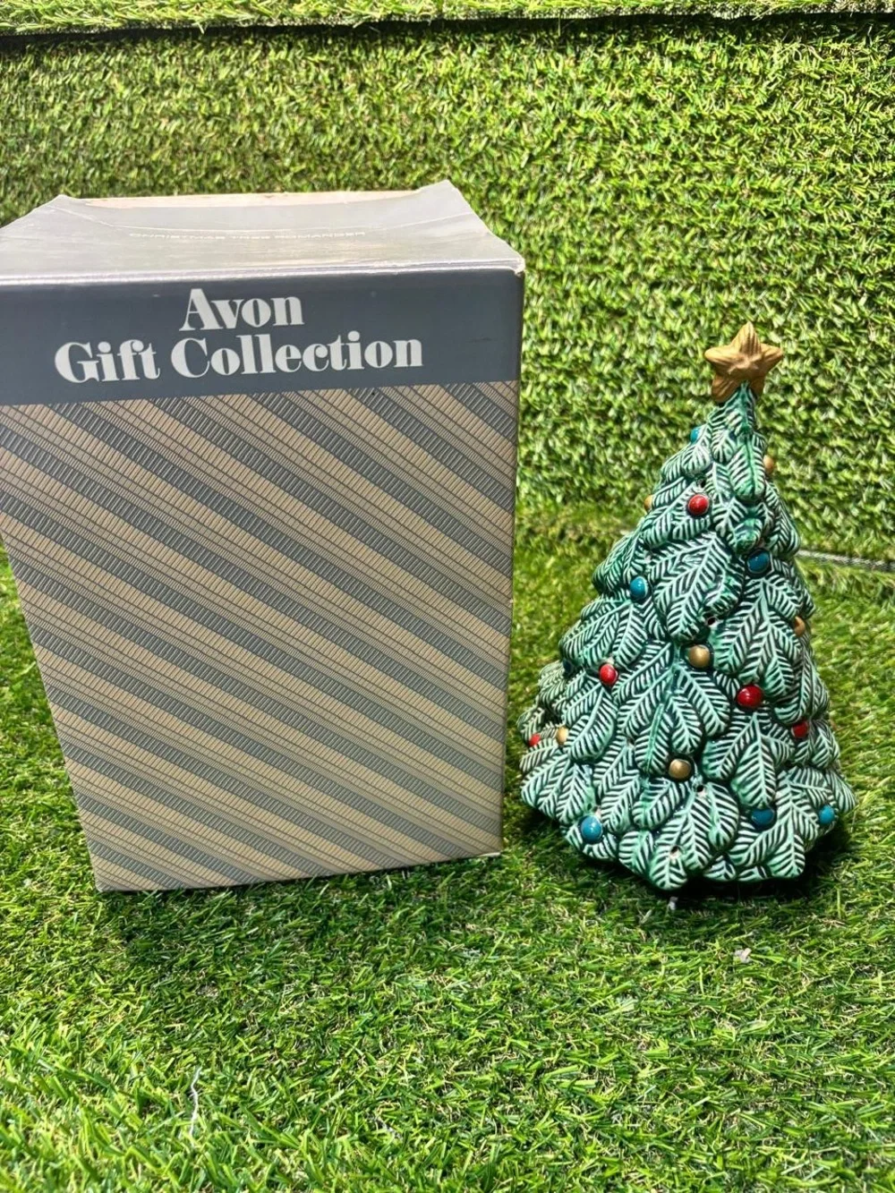Avon Gift Collection Ceramic Christmas Tree Pomander with Original Box Brazil